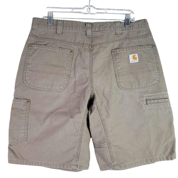 Carhartt Cargo Shorts Mens Size 36 Canvas Cotton Relaxed Beige Tan Pockets - Picture 3 of 10